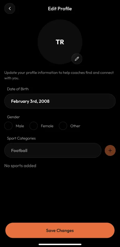 4RGE app screen